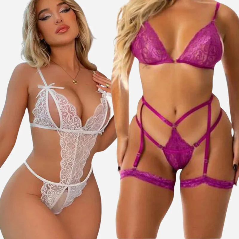 Kit 2 Lingerie Sexy Fio Dental Body